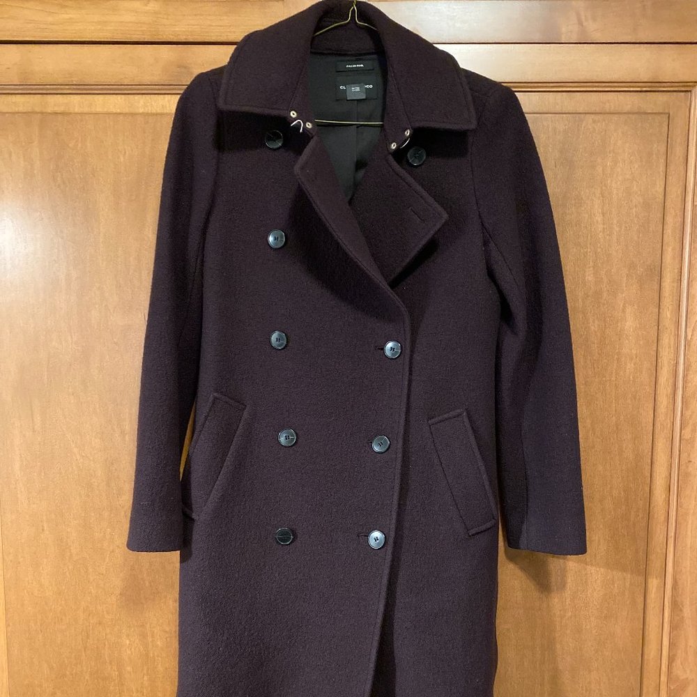 Club Monaco Wool Blend Plum Coat